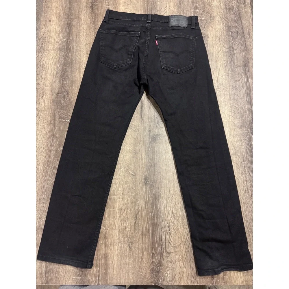 Levis 505 Regular Fit Black Jeans Mens W32 L30 Straight Leg Denim 00505-1469